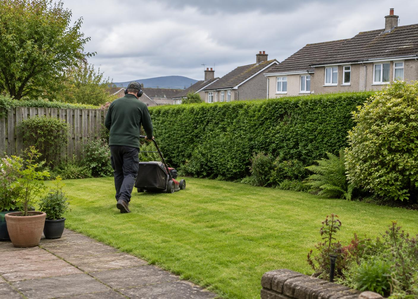 A local garden professional maintaining a lawn